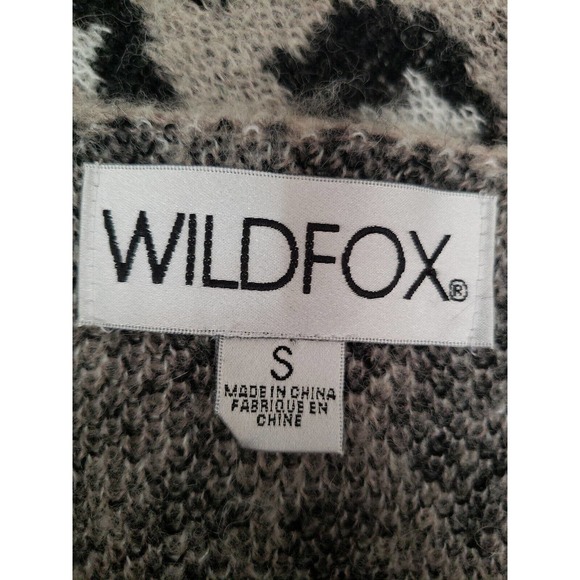 Wildfox Wool Alpaca Blend Avani Animal Print Oversized Cardigan Sweater Sz S (D - Picture 2 of 3